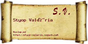 Styop Valéria névjegykártya